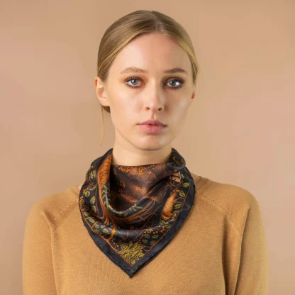 Silk Scarf Leshy Black Green - Image 6