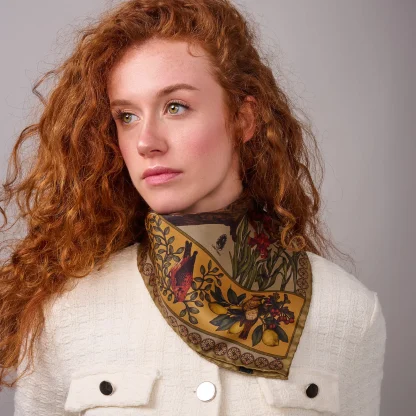 Silk Scarf The Fairytale Forest Olive Green - Image 4