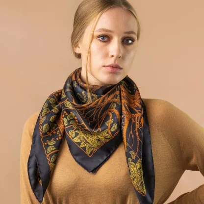 Silk Scarf Leshy Black Green - Image 2