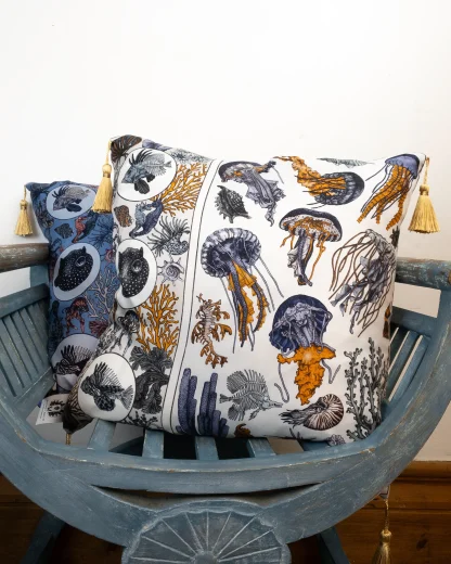 Silk Cushion The Sea Life White - Image 3