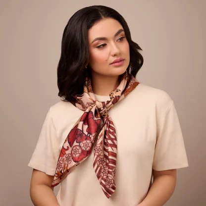 Silk Scarf The Jungle Dream Brown - Image 4