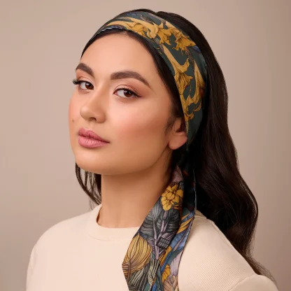 Silk Ribbon Scarf The True Summer Green - Image 3