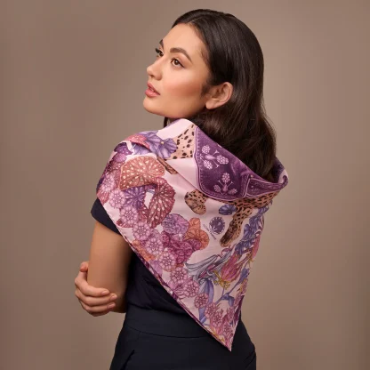 Silk Scarf The Jungle Dream Purple - Image 4