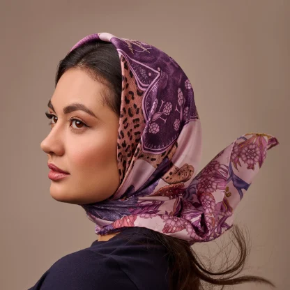 Silk Scarf The Jungle Dream Purple - Image 3