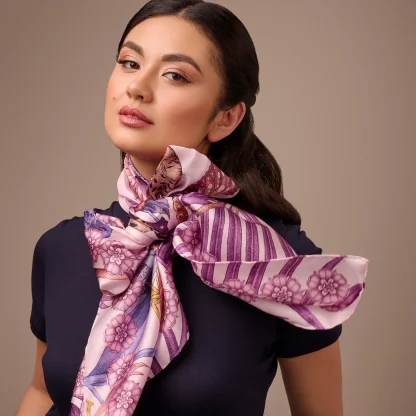 Silk Scarf The Jungle Dream Purple - Image 2