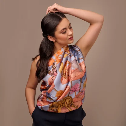 Silk Scarf The True Summer Blue - Image 4