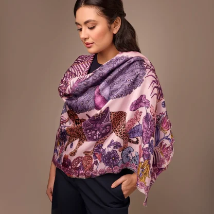 Cashmere Shawl The Jungle Dream Purple - Image 2