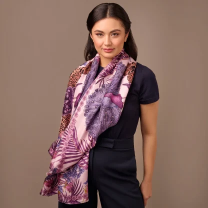 Cashmere Shawl The Jungle Dream Purple - Image 3