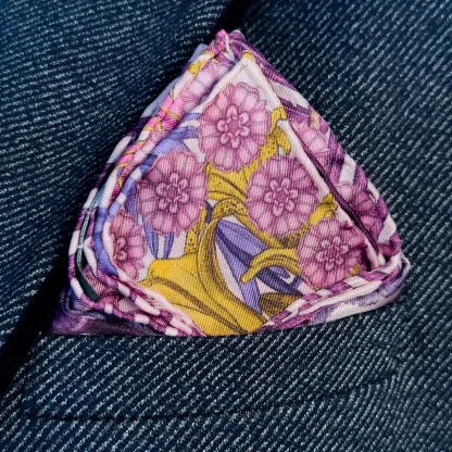 Silk Pocket Square The Jungle Dream Purple - Image 2