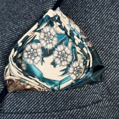 Silk Pocket Square The Jungle Dream Green - Image 2