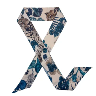 Silk scarf, Silk Ribbon Scarf, The Jungle Dream, Silk Twilly, Ilona Tambor