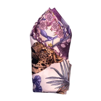 Silk pocket square, Peacock pocket square, tiger pocket square, Purple silk pocket square, Ilona Tambor