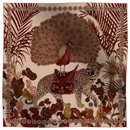 Silk Scarf, Peacock Scarf, Tiger Scarf, The Jungle Dream, Ilona Tambor