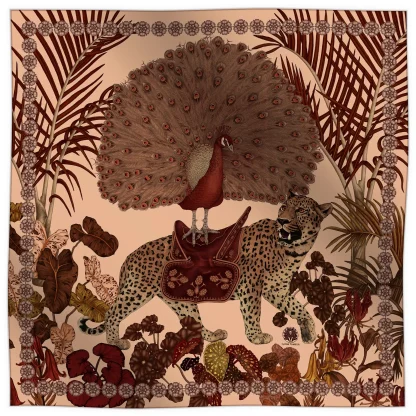 Silk Scarf, Peacock Scarf, Tiger Scarf, The Jungle Dream, Ilona Tambor