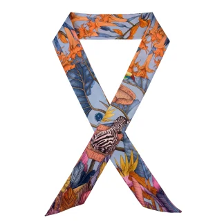Silk twilly, silk scarf, blue scarf, The True Summer, Ilona Tambor Silk Scarves