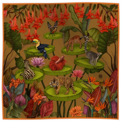 Silk Scarf, Tiger Scarf, The True Summer Scarf, Ilona Tambor
