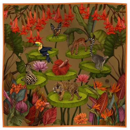 Silk Scarf, Tiger Scarf, The True Summer Scarf, Ilona Tambor