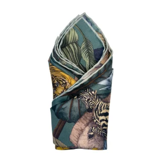 Silk pocket square, Ilona Tambor, Green pocket square