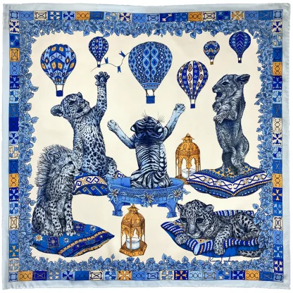 The Cats Empire, Luxury Silk Scarf, Ilona Tambor Silk Scarves Collection