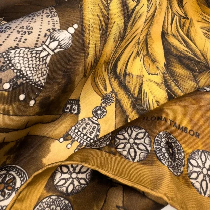 Silk Pocket Square The Grand Treasure of African Crowned Gold - Image 3