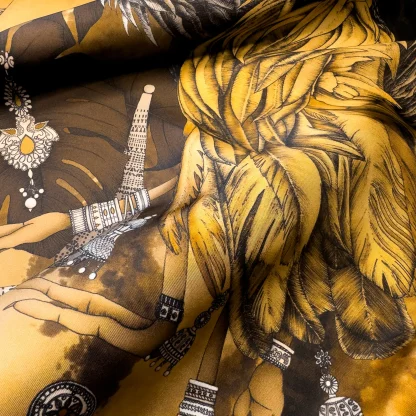Silk Pocket Square The Grand Treasure of African Crowned Gold - Image 4