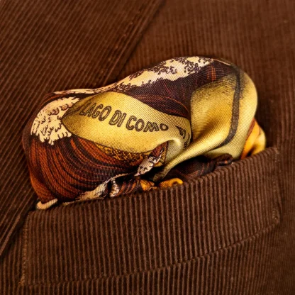 Silk Pocket Square Lago di Como Verdant Gold - Image 2