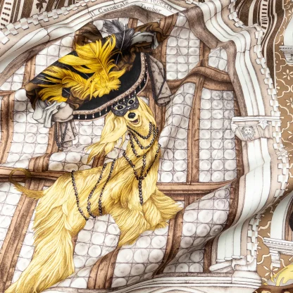Silk Scarf Il Carnevale di Venezia Bronze - Image 6