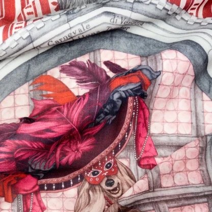 Wool Scarf Il Carnevale di Venezia Venetian Pink - Image 4
