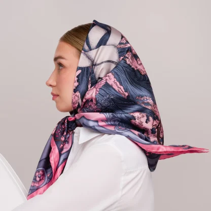 Silk Scarf Lago di Como Pink - Image 3