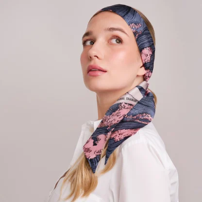 Silk Ribbon Scarf Lago di Como Pink - Image 3