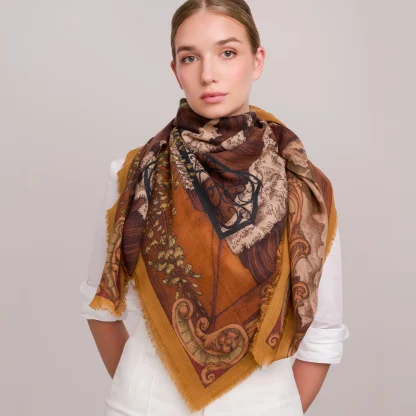 Wool Scarf Lago di Como Verdant Gold - Image 2