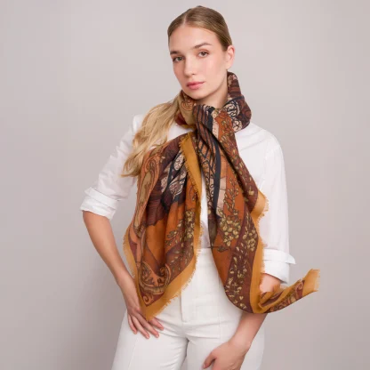 Wool Scarf Lago di Como Verdant Gold - Image 3