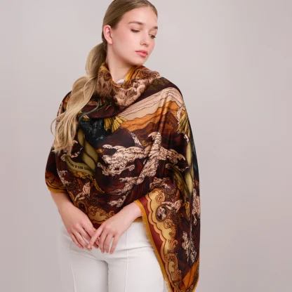 Cashmere Shawl Lago di Como Verdant Gold - Image 3