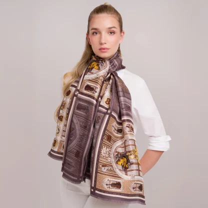 Cashmere Shawl Il Carnevale di Venezia Bronze - Image 2