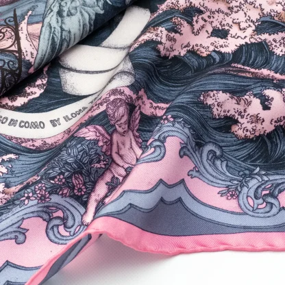 Silk Scarf Lago di Como Pink - Image 6