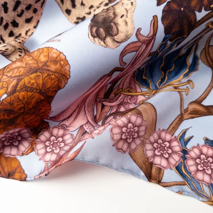 Silk Pocket Square The Jungle Dream Blue - Image 3