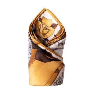 Silk Pocket Square The Grand Treasure of African Crowned Gold