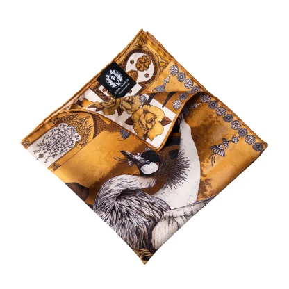 Silk Pocket Square The Grand Treasure of African Crowned Gold - Image 2