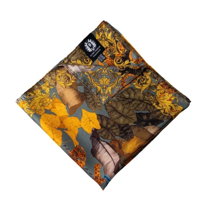 Silk Pocket Square The Tropical Paradise Emerald Green - Image 2