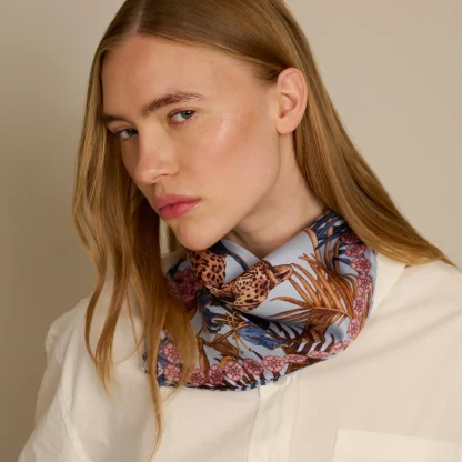 Silk Scarf The Jungle Dream Blue - Image 3