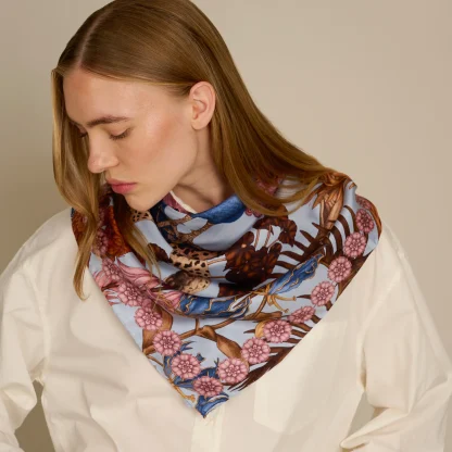 Silk Scarf The Jungle Dream Blue - Image 2