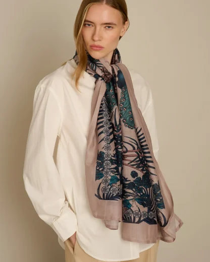The Jungle Dream – Cotton Silk Scarf Green - Image 2