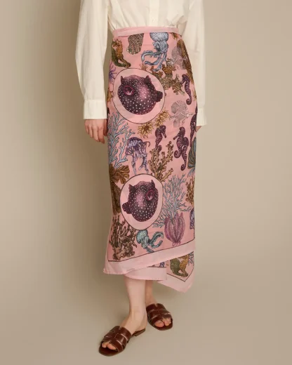 The Sea Life Pink - Cotton Silk Pareo - Image 3