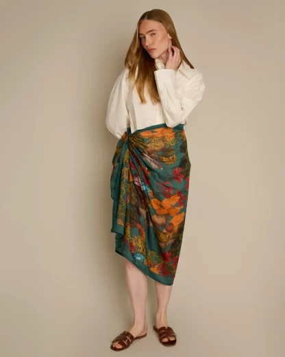 Pareo Cotton Silk The Tropical Paradise Emerald Green