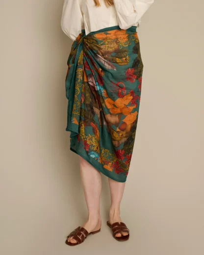 Pareo Cotton Silk The Tropical Paradise Emerald Green - Image 3