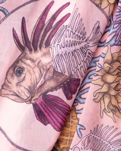 The Sea Life Pink - Cotton Silk Pareo - Image 4