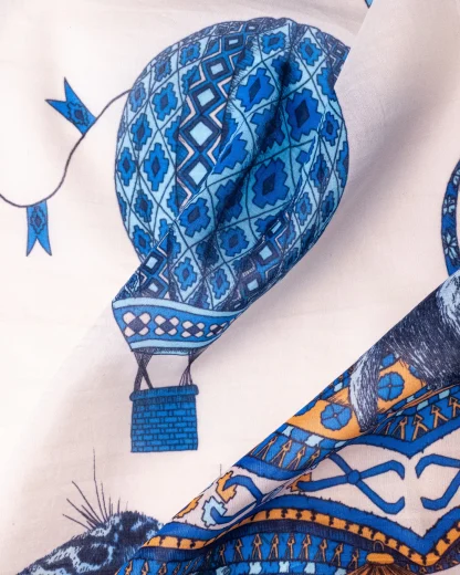 The Cat’s Empire – Cotton Silk Scarf Blue - Image 4