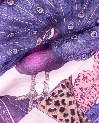 The Jungle Dream – Cotton Silk Scarf Purple - Image 4