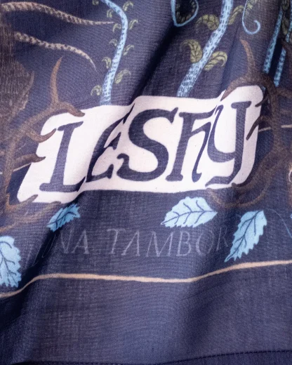 Leshy – Cotton Silk Scarf Navy Blue - Image 5