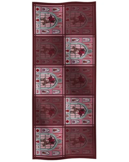 Cotton silk scarf pink with Venetian carnival and mask design, Ilona TamborCotton silk scarf blue with Venetian carnival and mask design, Ilona Tambor